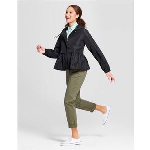 A NEW DAY Black Hooded Peplum Anorak